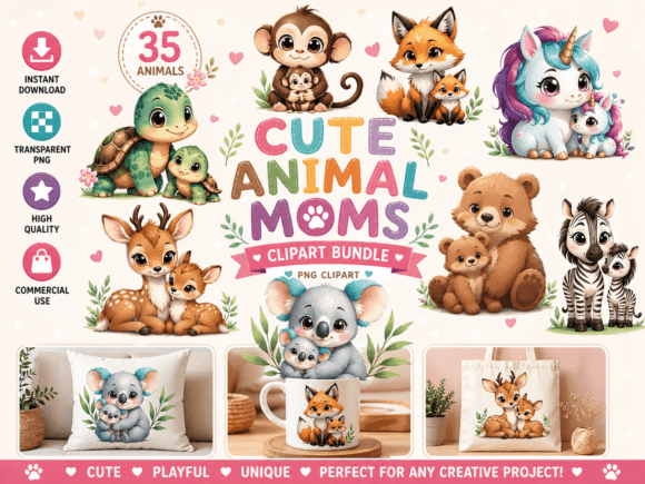35 Mother's Day Animal Moms Clipart: A Designer's Guide
