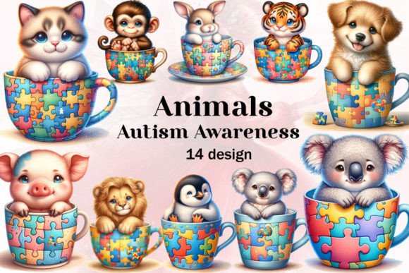 Animal Autism Awareness Clipart: Creative Assets for Meaningful Design