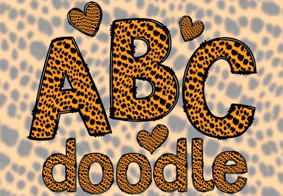 Animal Print Doodle Letters: A Playful PNG Font for Creative Projects