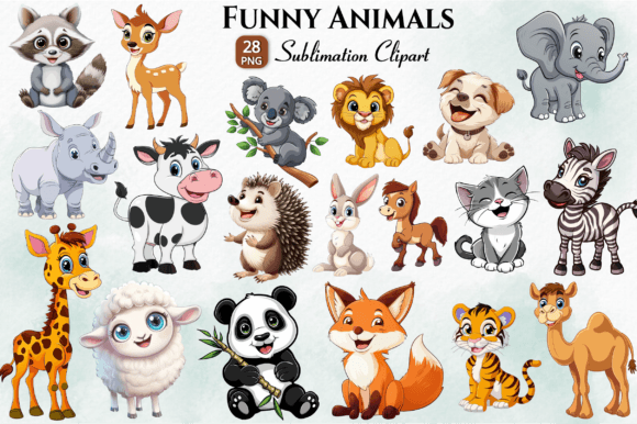 Bring Spring to Your Projects: Cute Funny Animal Sublimation Clipart