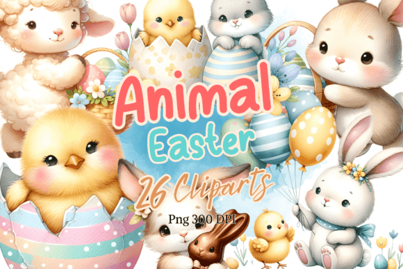 Bringing Easter Joy to Life: Watercolor Animal Clipart for Every Project