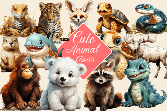 Cute Animal Cliparts: Adorable Designs for Your Creative Projects