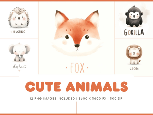 Cute Animal Illustrations: Perfect for Nursery Decor & Design