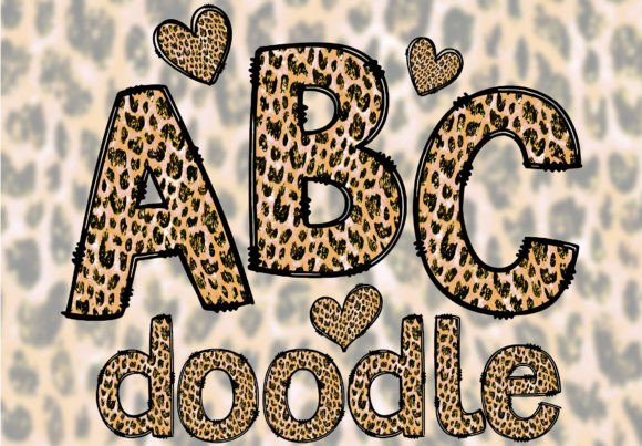 Doodle Alphabet PNG Font Animal Print: A Playful Creative Asset