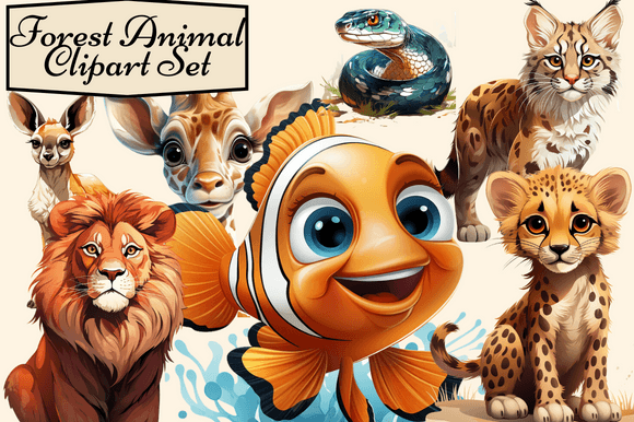 Enchanting Forest Animal Clipart Set for Modern Creators