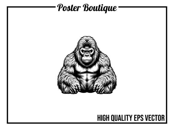 Gorilla Wild Animal Vector EPS: Bold Design for Impactful Projects