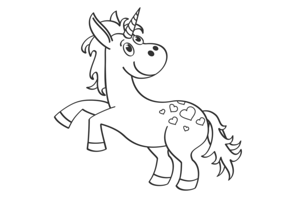 Lovely Unicorn: A Cute Magic Animal Line D Design Asset
