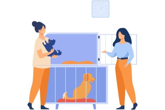 Pet Store or Animal Shelter Concept. Man: A Font with Heart