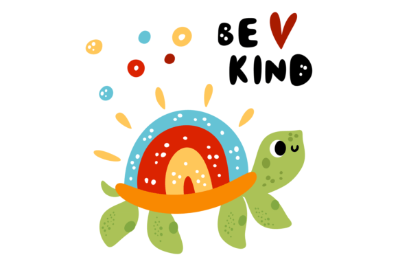 Spreading Joy with the Be Kind Card. Happy Turtle Design