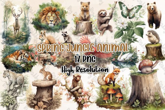 Unleash Your Creativity with Spring Jungle Animal Sublimation Clipart