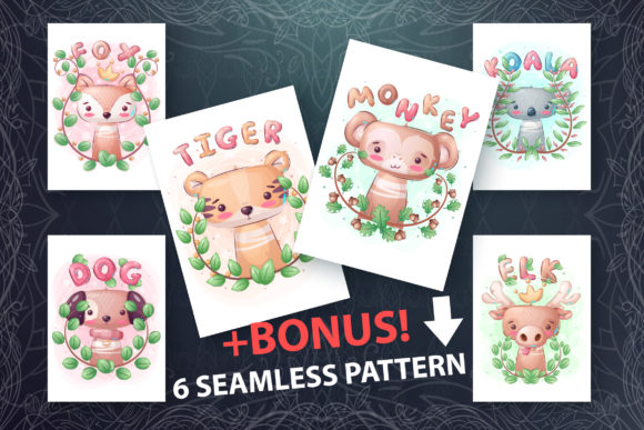 Unlocking Playful Branding with Set Cute Animal - Seamless Pattern