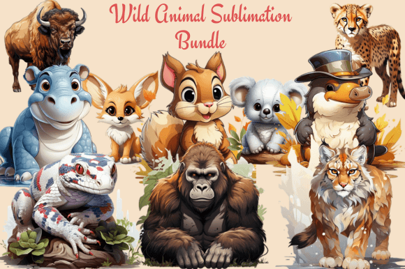 Wild Animal Sublimation Bundle: Dynamic Designs for Creative Projects